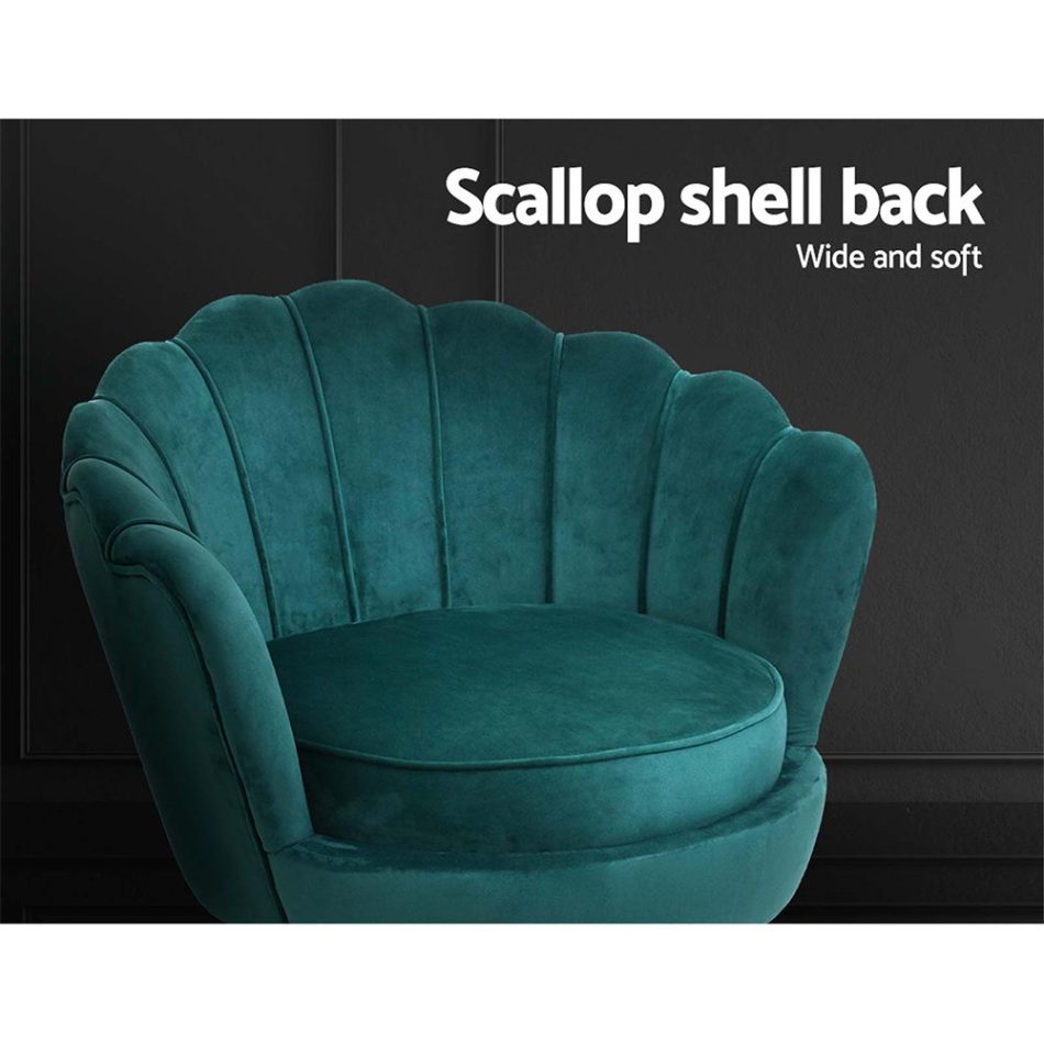 Artiss Armchair Velvet Green Callista - Image 5