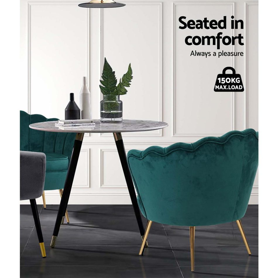 Artiss Armchair Velvet Green Callista - Image 7