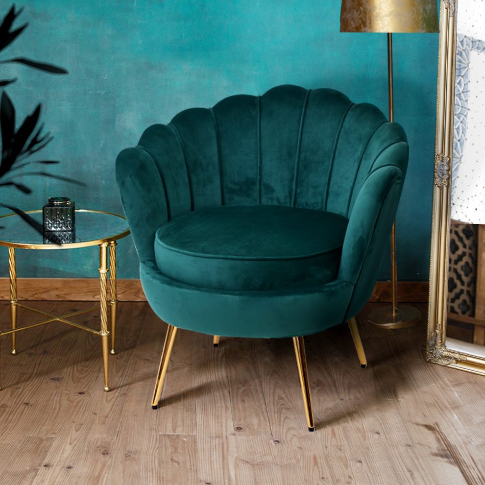 Artiss Armchair Velvet Green Callista - Image 8