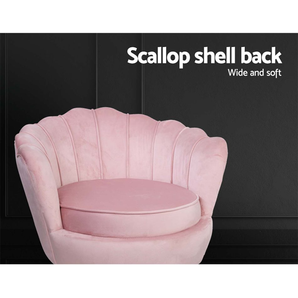 Artiss Armchair Velvet Pink Callista - Image 5