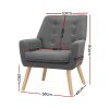 Artiss Fabric Dining Armchair - Grey - Image 2