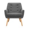 Artiss Fabric Dining Armchair - Grey - Image 3
