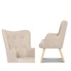 Artiss Armchair Set with Ottoman Beige Lansar - Image 3