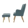 Artiss Armchair Set with Ottoman Blue Lansar - Image 4