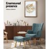 Artiss Armchair Set with Ottoman Blue Lansar - Image 5