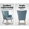 Artiss Armchair Set with Ottoman Blue Lansar - Image 6