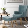 Artiss Armchair Set with Ottoman Blue Lansar - Image 8
