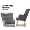 Artiss Armchair Set with Ottoman Grey Lansar - Image 3