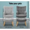 Artiss Armchair Set with Ottoman Grey Lansar - Image 6