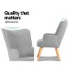 Artiss Armchair and Ottoman - Light Grey - Image 4