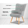 Artiss Armchair and Ottoman - Light Grey - Image 5