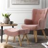 Artiss Armchair Set with Ottoman Pink Lansar - Image 8