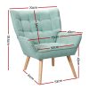 Artiss Armchair Lounge Chair Accent Chairs Sofa Linen Fabric Cushion Seat Blue - Image 2