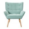 Artiss Armchair Lounge Chair Accent Chairs Sofa Linen Fabric Cushion Seat Blue - Image 3