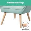 Artiss Armchair Lounge Chair Accent Chairs Sofa Linen Fabric Cushion Seat Blue - Image 6