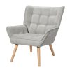 Artiss Armchair Lounge Chair Accent Chairs Sofa Linen Fabric Cushion Seat Grey