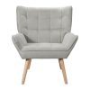 Artiss Armchair Lounge Chair Accent Chairs Sofa Linen Fabric Cushion Seat Grey - Image 3
