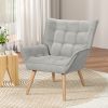 Artiss Armchair Lounge Chair Accent Chairs Sofa Linen Fabric Cushion Seat Grey - Image 7