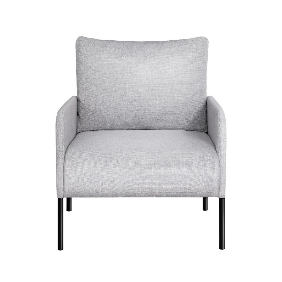 Artiss Armchair Accent Chair Pillow Fabric Grey - Image 3