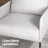 Artiss Armchair Accent Chair Pillow Fabric Grey - Image 4