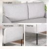 Artiss Armchair 2-Seater Sofa Pillow Linen Grey - Image 5