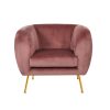 Artiss Armchair Lounge Sofa Arm Chair Accent Chairs Armchairs Couch Velvet Pink - Image 3