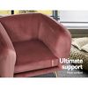 Artiss Armchair Lounge Sofa Arm Chair Accent Chairs Armchairs Couch Velvet Pink - Image 5