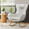 Artiss Rocking Chair Armchair Pillow Boucle White - Image 7