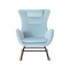 Artiss Rocking Chair Armchair Pillow Velvet Blue - Image 3