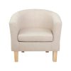 Artiss Armchair Lounge Chair Tub Accent Armchairs Fabric Sofa Chairs Beige - Image 3
