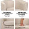 Artiss Armchair Lounge Chair Tub Accent Armchairs Fabric Sofa Chairs Beige - Image 6