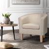 Artiss Armchair Lounge Chair Tub Accent Armchairs Fabric Sofa Chairs Beige - Image 8