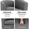 Artiss Abby Fabric Armchair - Grey - Image 6