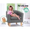 Artiss Abby Fabric Armchair - Grey - Image 7