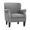 Artiss Armchair Accent Chair Retro Armchairs Lounge Accent Chair Single Sofa Linen Fabric Seat Grey