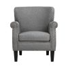 Artiss Armchair Accent Chair Retro Armchairs Lounge Accent Chair Single Sofa Linen Fabric Seat Grey - Image 3