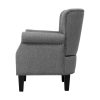 Artiss Armchair Accent Chair Retro Armchairs Lounge Accent Chair Single Sofa Linen Fabric Seat Grey - Image 4