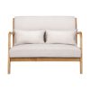 Artiss Armchair Lounge Chair Accent Armchairs Couch Sofa Loveseat Beige Wood - Image 3