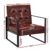 Artiss Armchair Lounge Chair Accent Chairs PU Leather Sofa Brown Metal Frame - Image 2