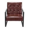 Artiss Armchair Lounge Chair Accent Chairs PU Leather Sofa Brown Metal Frame - Image 3