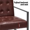 Artiss Armchair Lounge Chair Accent Chairs PU Leather Sofa Brown Metal Frame - Image 5