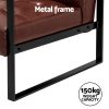 Artiss Armchair Lounge Chair Accent Chairs PU Leather Sofa Brown Metal Frame - Image 6