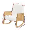 Artiss Armchair Rocking Chair Boucle Rattan White - Image 2
