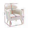 Artiss Armchair Boucle Fabric White Yoli - Image 2