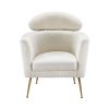 Artiss Armchair Boucle Fabric White Yoli - Image 3