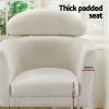 Artiss Armchair Boucle Fabric White Yoli - Image 5