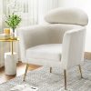 Artiss Armchair Boucle Fabric White Yoli - Image 7