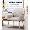 Artiss Armchair Fabric Beige Sebastini - Image 5