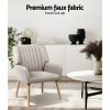 Artiss Armchair Fabric Beige Sebastini - Image 6