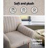 Artiss Armchair Fabric Beige Sebastini - Image 7